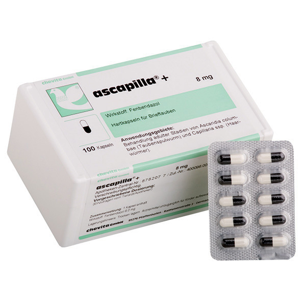 ASCAPILLA+ capsules - (treats hairworm, roundworm, and tapeworm infestations & eggs) - (box - 100 capsules)