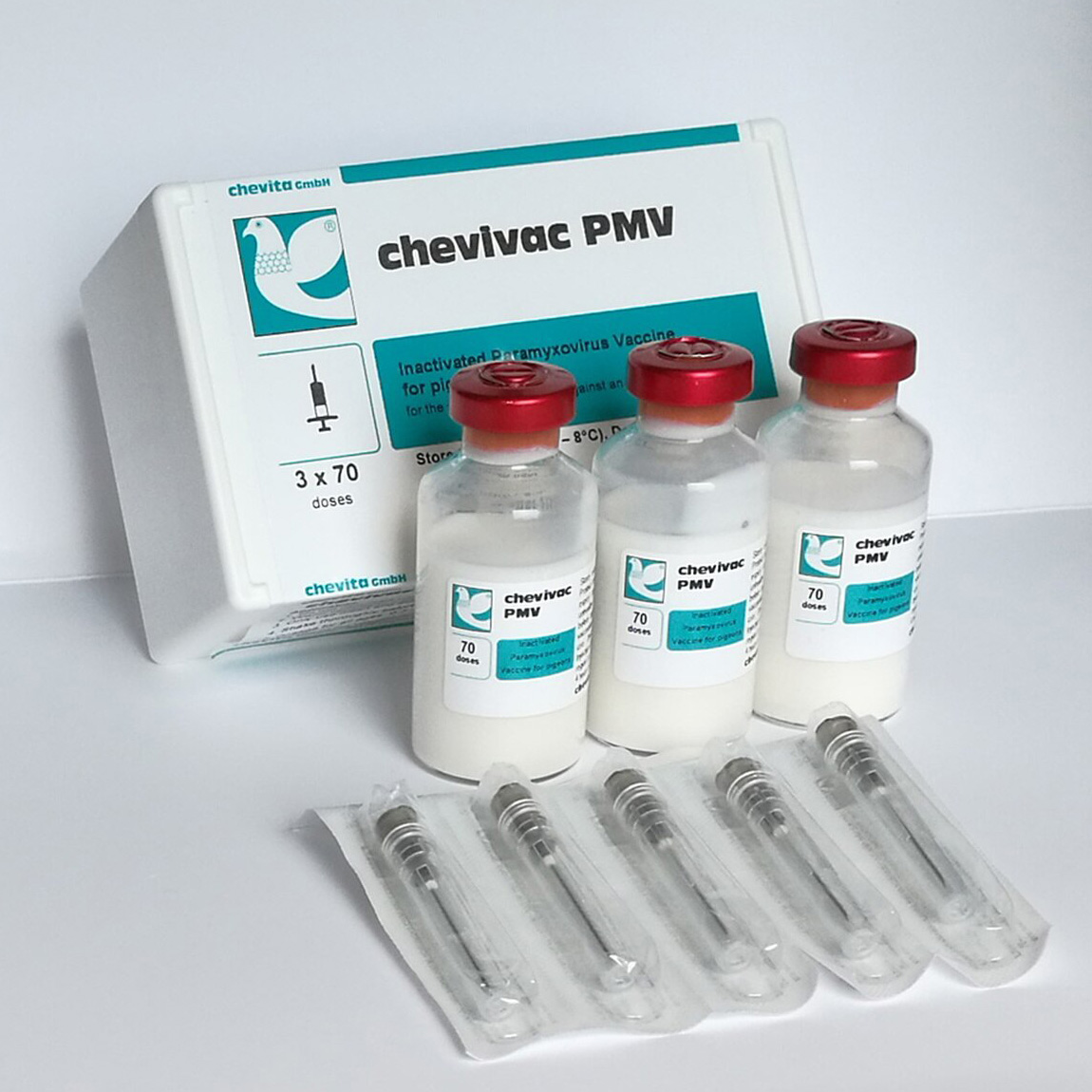 CHEVIVAC PMV vaccine - (inactivated paramyxovirus-1 vaccine for immunization against paramyxovirus in pigeons) - (box 3 x 70 doses)